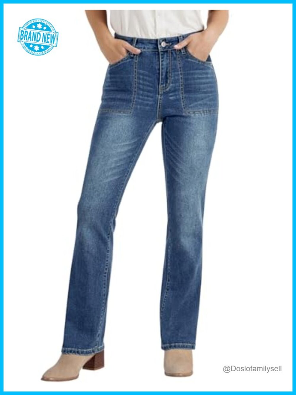 High Waisted Bootcut Jeans Stretchy Denim Pants